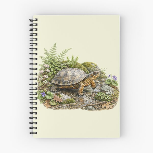 Item preview, Wood Turtle Crossing Forest Stream | Colored Pencil Style designed and sold by BloomStudio1.