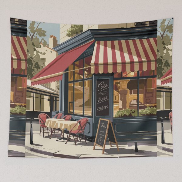 Item preview, Cozy Impressionist French Cafe Print designed and sold by CARRAANN.