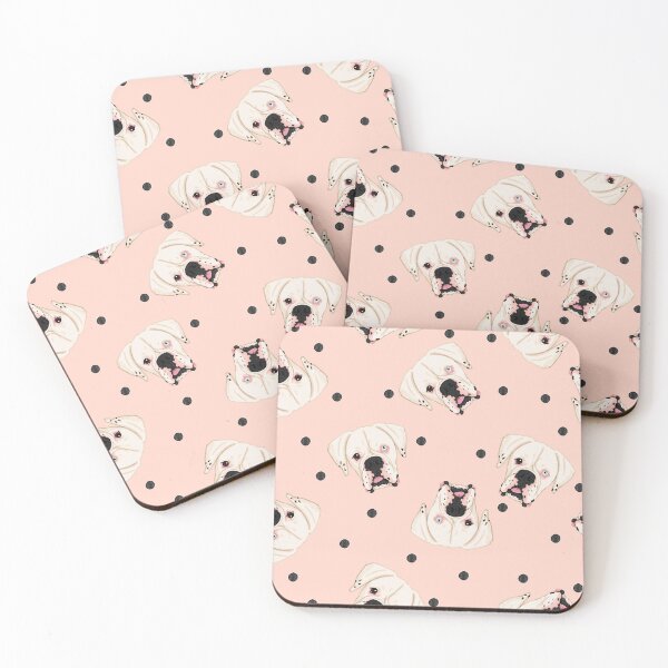 Item preview, Blush White Boxer Marker Tossed Dot designed and sold by Pelch Art Studio.