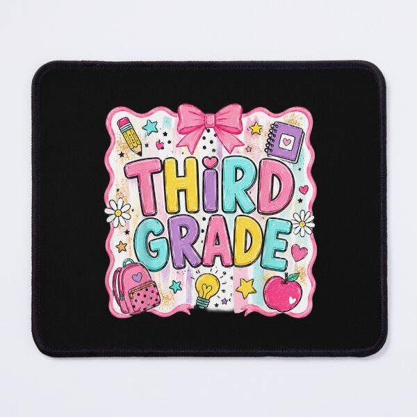 Item preview, Third Grade Back To School Cute Colorful Pink Bow Teacher Student Design designed and sold by LittleNhutton.