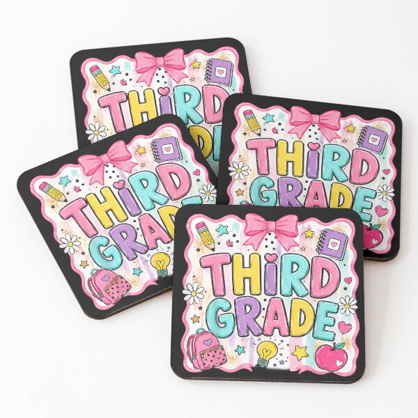 Item preview, Third Grade Back To School Cute Colorful Pink Bow Teacher Student Design designed and sold by LittleNhutton.