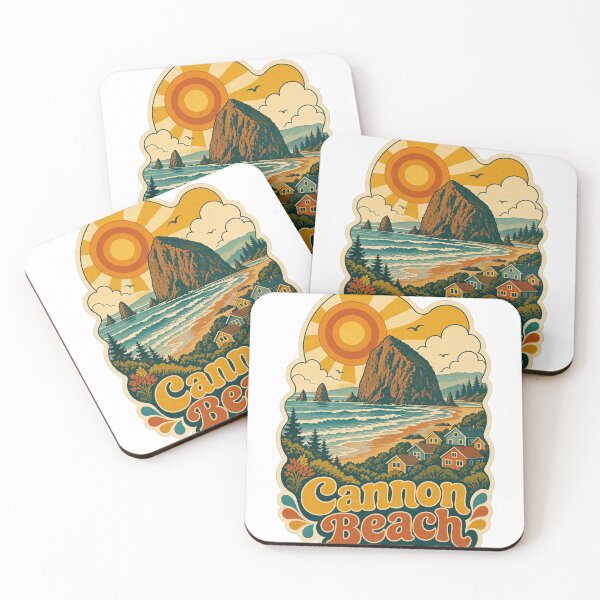 Item preview, Cannon Beach USA Travel Souvenir - Retro Illustration designed and sold by VisualArtsOasis.