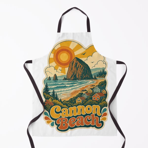 Item preview, Cannon Beach USA Travel Souvenir - Retro Illustration designed and sold by VisualArtsOasis.