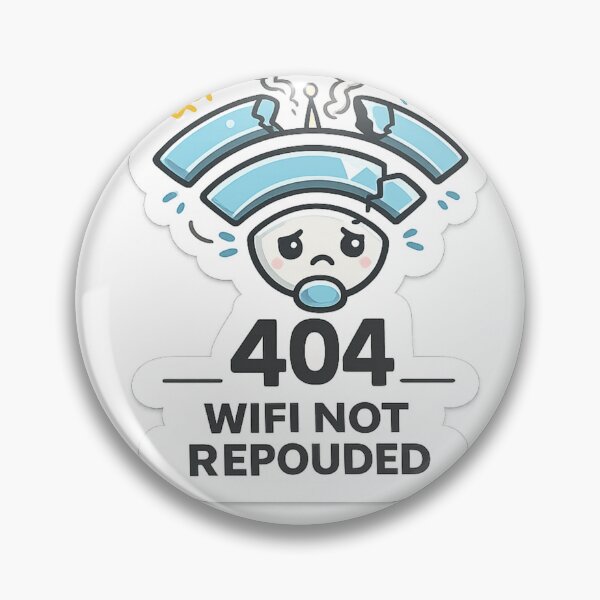 Item preview, 404 WiFi Not Found Sticker designed and sold by CodePaws Creations.