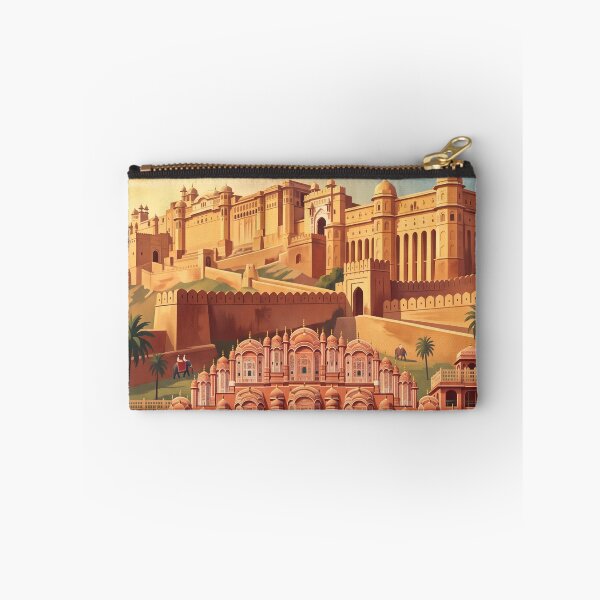Item preview, Jaipur India Vintage Travel Art – Hawa Mahal & Amber Fort designed and sold by Bomax121.