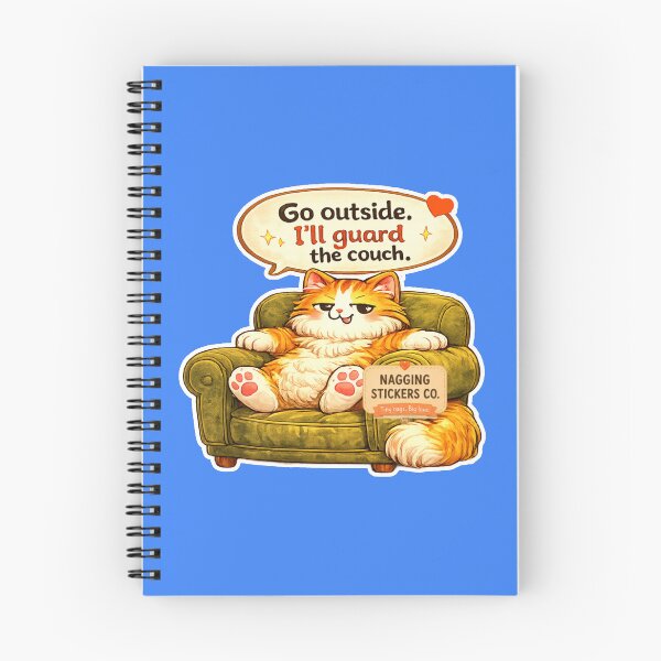 Item preview, NAGGING CAT BY NAGGINGSTICKERSCO. GO OUTSIDE. I'LL GUARD THE COUCH. COLLECTION | ELECTRIC BLUE Edition | No.01 designed and sold by LaMaisonOfMY.