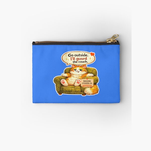 Item preview, NAGGING CAT BY NAGGINGSTICKERSCO. GO OUTSIDE. I'LL GUARD THE COUCH. COLLECTION | ELECTRIC BLUE Edition | No.01 designed and sold by LaMaisonOfMY.