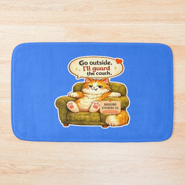 Item preview, NAGGING CAT BY NAGGINGSTICKERSCO. GO OUTSIDE. I'LL GUARD THE COUCH. COLLECTION | ELECTRIC BLUE Edition | No.01 designed and sold by LaMaisonOfMY.