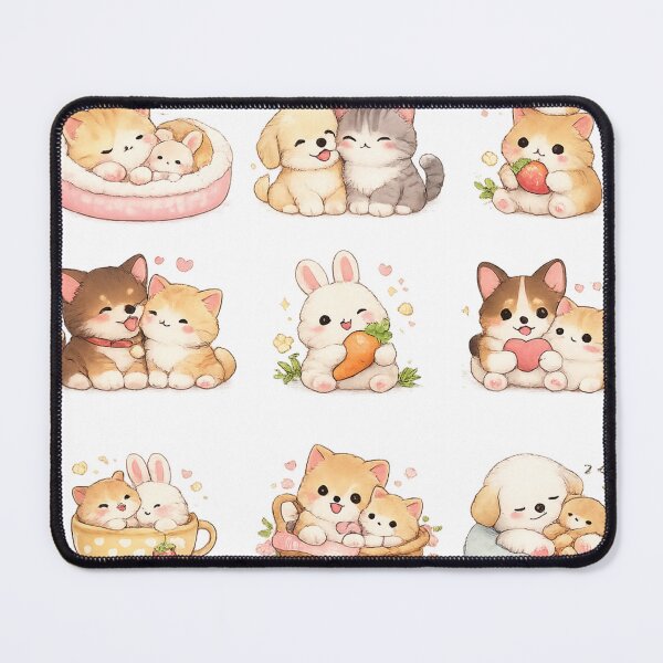 Item preview, Cute Kawaii Baby Animals Kitten Puppy Bunny Friends Aesthetic designed and sold by Rehnair.