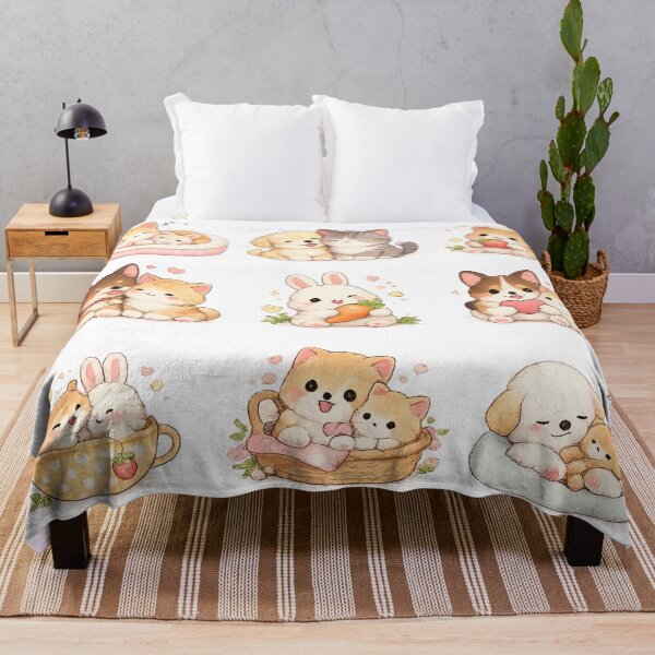 Item preview, Cute Kawaii Baby Animals Kitten Puppy Bunny Friends Aesthetic designed and sold by Rehnair.