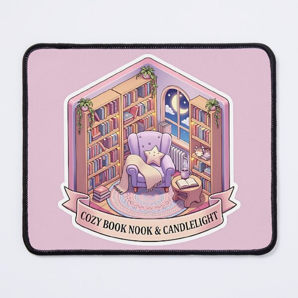 Item preview, Cozy Book Nook & Candlelight - Isometric BookTok Sticker designed and sold by AlruanceStudio.