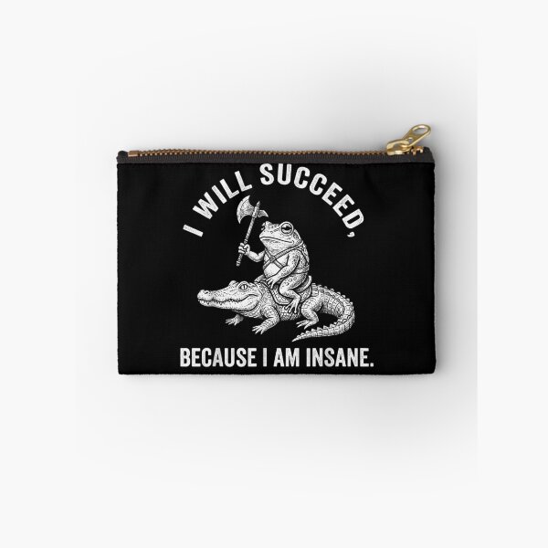 Item preview, I Will Succeed Because I Am Insane Frog Riding Alligator Warrior Art designed and sold by LittleNhutton.