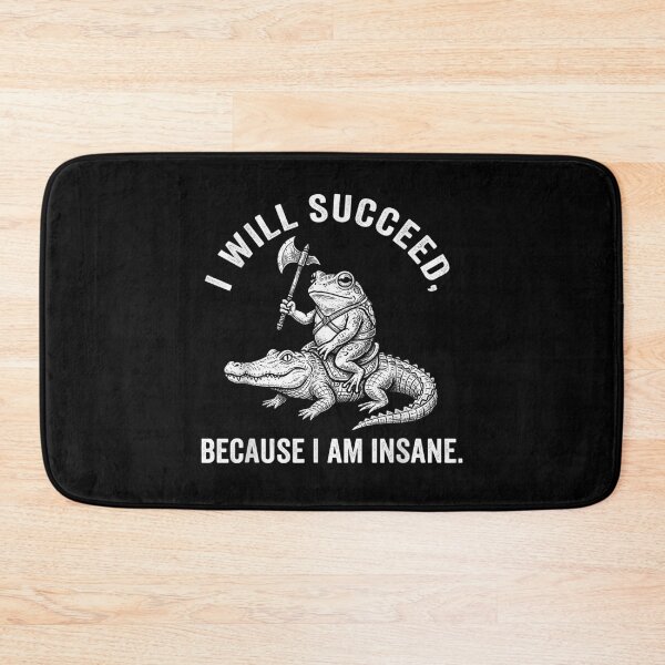 Item preview, I Will Succeed Because I Am Insane Frog Riding Alligator Warrior Art designed and sold by LittleNhutton.