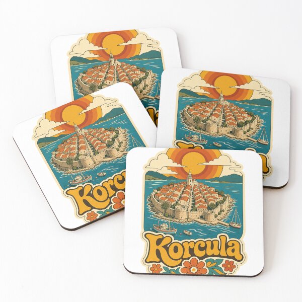 Item preview, Korcula Croatia Travel Souvenir - Retro Illustration designed and sold by VisualArtsOasis.
