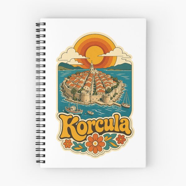 Item preview, Korcula Croatia Travel Souvenir - Retro Illustration designed and sold by VisualArtsOasis.