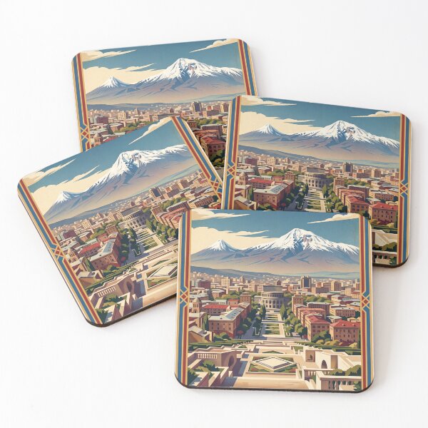 Item preview, Yerevan Armenia Vintage Travel Art – Cascade Complex & Mount Ararat designed and sold by Bomax121.
