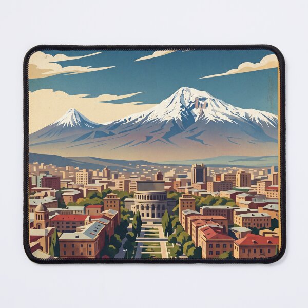 Item preview, Yerevan Armenia Vintage Travel Art – Cascade Complex & Mount Ararat designed and sold by Bomax121.