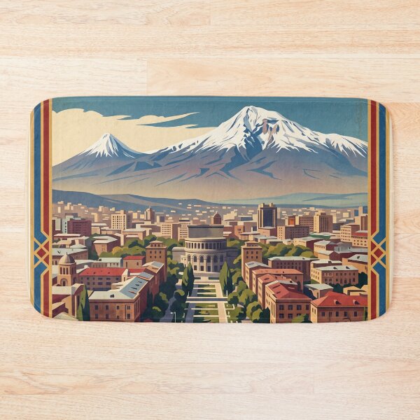 Item preview, Yerevan Armenia Vintage Travel Art – Cascade Complex & Mount Ararat designed and sold by Bomax121.