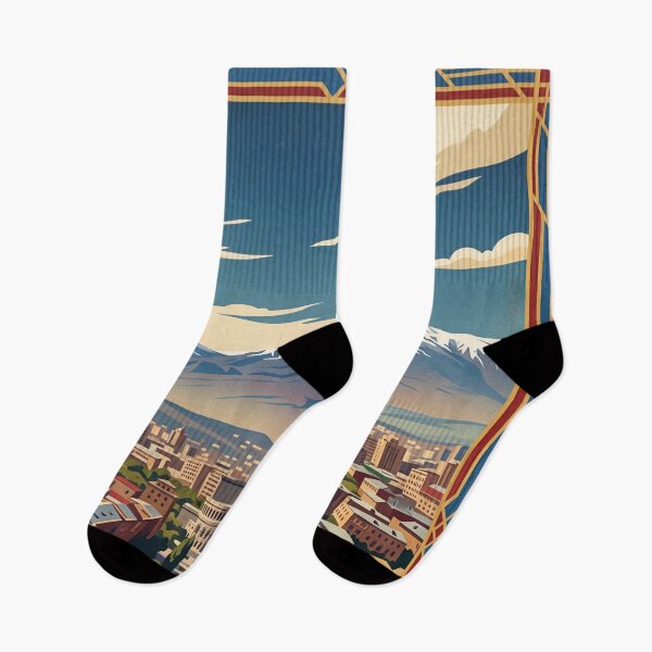 Item preview, Yerevan Armenia Vintage Travel Art – Cascade Complex & Mount Ararat designed and sold by Bomax121.