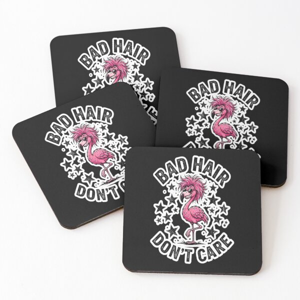 Item preview, Bad Hair Don't Care - Pink Flamingo (Black designed and sold by Renver1.