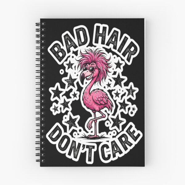 Item preview, Bad Hair Don't Care - Pink Flamingo (Black designed and sold by Renver1.