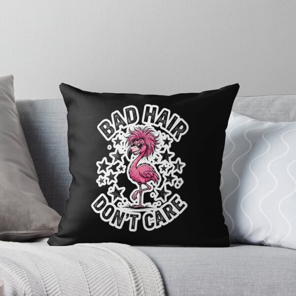 Item preview, Bad Hair Don't Care - Pink Flamingo (Black designed and sold by Renver1.