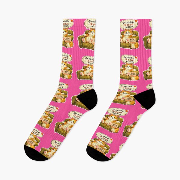Item preview, NAGGING CAT BY NAGGINGSTICKERSCO. GO OUTSIDE. I'LL GUARD THE COUCH. COLLECTION | ELECTRIC PINK Edition | No.01 designed and sold by LaMaisonOfMY.