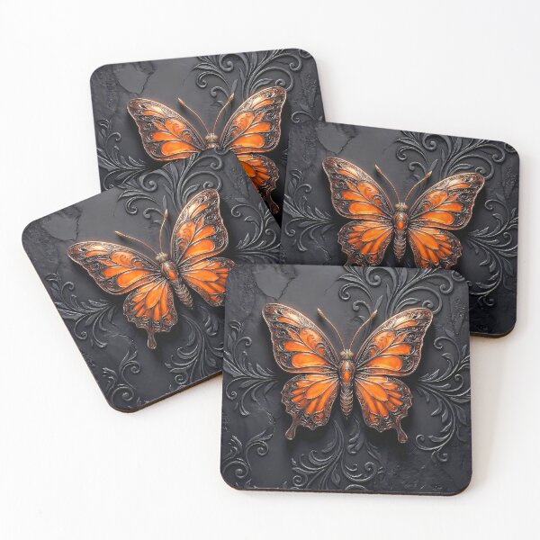 Item preview, Orange Agate and Bronze Gothic Butterfly 3D Jewel Design designed and sold by LuisWorks.