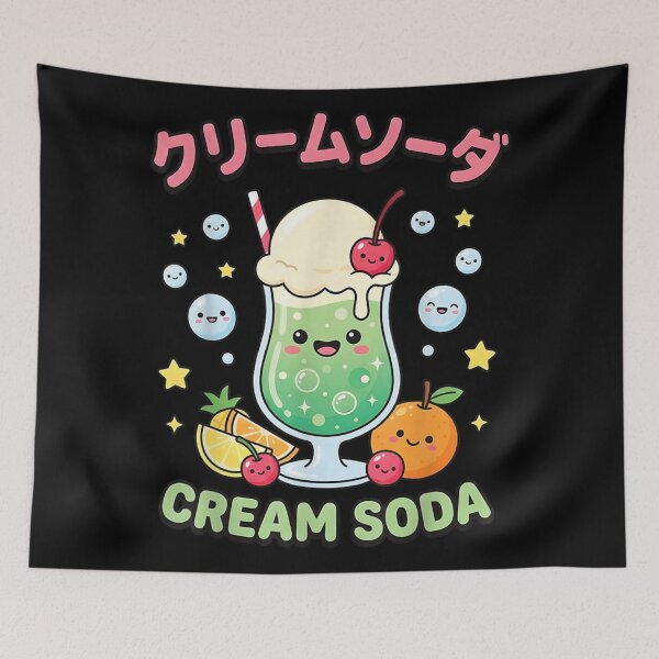 Item preview, Cute Kawaii Japanese Cream Soda Ice Cream Float Retro Pop Aesthetics Design designed and sold by LittleNhutton.