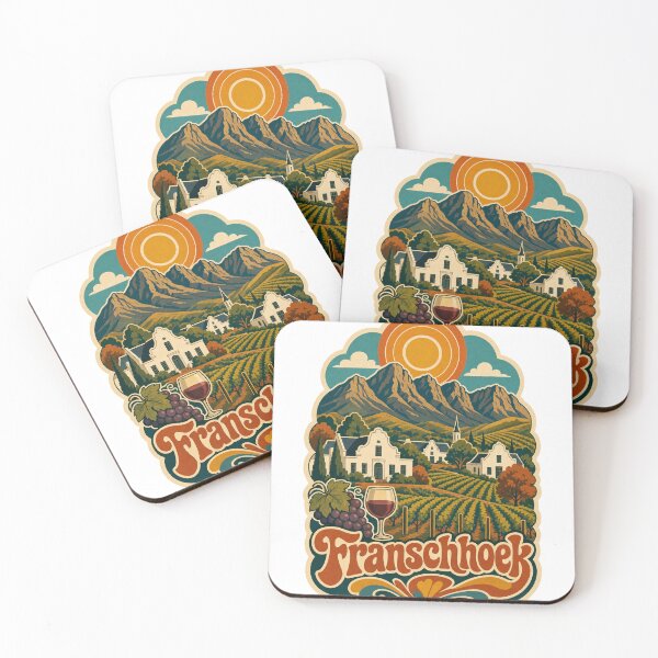 Item preview, Franschhoek South Africa Travel Souvenir - Retro Illustration designed and sold by VisualArtsOasis.