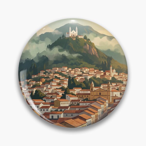 Item preview, Bogotá Colombia Vintage Travel Art – Monserrate & La Candelaria designed and sold by Bomax121.