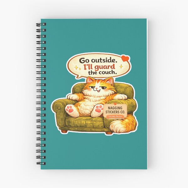 Item preview, NAGGING CAT BY NAGGINGSTICKERSCO. GO OUTSIDE. I'LL GUARD THE COUCH. COLLECTION | GREEN Edition | No.01 designed and sold by LaMaisonOfMY.