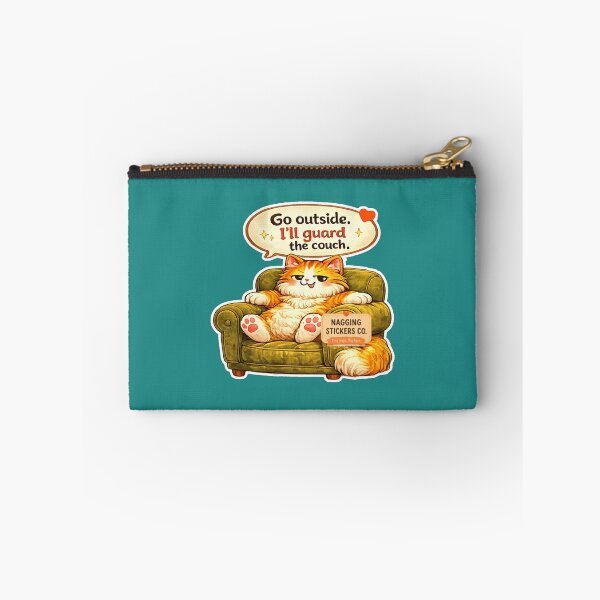 Item preview, NAGGING CAT BY NAGGINGSTICKERSCO. GO OUTSIDE. I'LL GUARD THE COUCH. COLLECTION | GREEN Edition | No.01 designed and sold by LaMaisonOfMY.