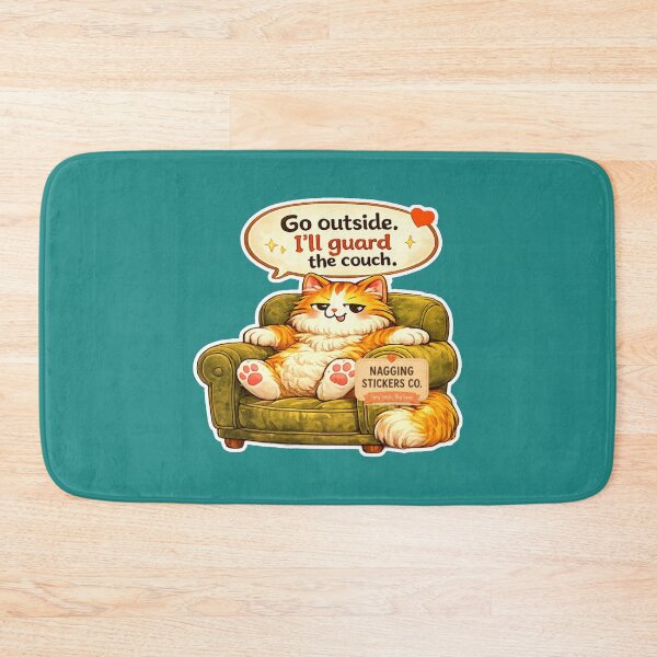 Item preview, NAGGING CAT BY NAGGINGSTICKERSCO. GO OUTSIDE. I'LL GUARD THE COUCH. COLLECTION | GREEN Edition | No.01 designed and sold by LaMaisonOfMY.