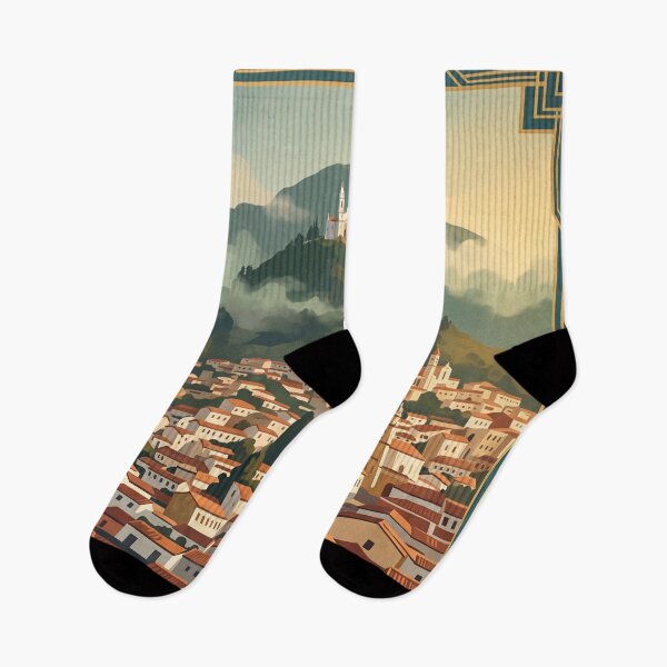Item preview, Bogotá Colombia Vintage Travel Art – Monserrate & La Candelaria designed and sold by Bomax121.
