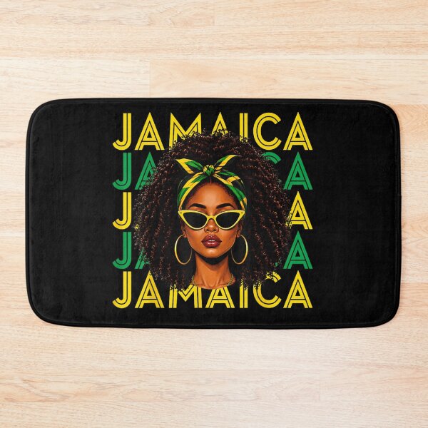 Item preview, Pretty Black Jamaican Woman With Sunglasses Headscarf Bold Jamaica Pride Typography Art designed and sold by LittleNhutton.