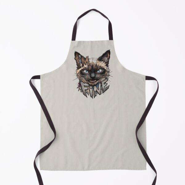 Item preview, I'm Fine, Siamese Cat, Patchwork, Streetwear designed and sold by QuirkySpark.