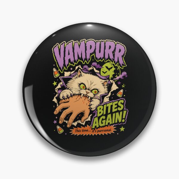 Item preview, Cat Vampire Bites Hand Funny Vampurr Cat Dracula Costume Halloween designed and sold by alenaz.