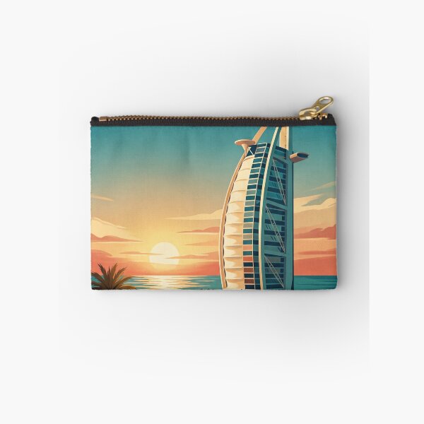 Item preview, Dubai UAE Vintage Travel Art – Sail-Shaped Hotel & Arabian Gulf Sunset designed and sold by Bomax121.