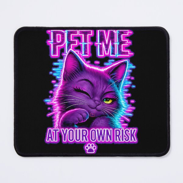 Item preview, Pet Me At Your Own Risk Cat Neon Vaporwave | Sticker, T-shirt, Poster, hoodle. designed and sold by Kittcatking.