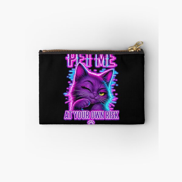 Item preview, Pet Me At Your Own Risk Cat Neon Vaporwave | Sticker, T-shirt, Poster, hoodle. designed and sold by Kittcatking.