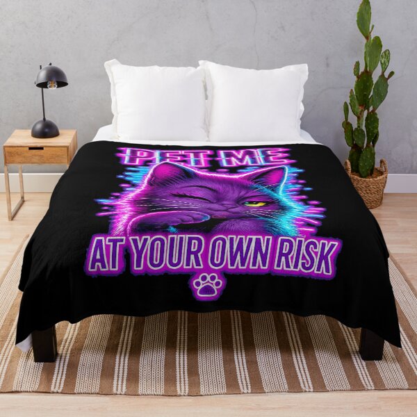 Item preview, Pet Me At Your Own Risk Cat Neon Vaporwave | Sticker, T-shirt, Poster, hoodle. designed and sold by Kittcatking.
