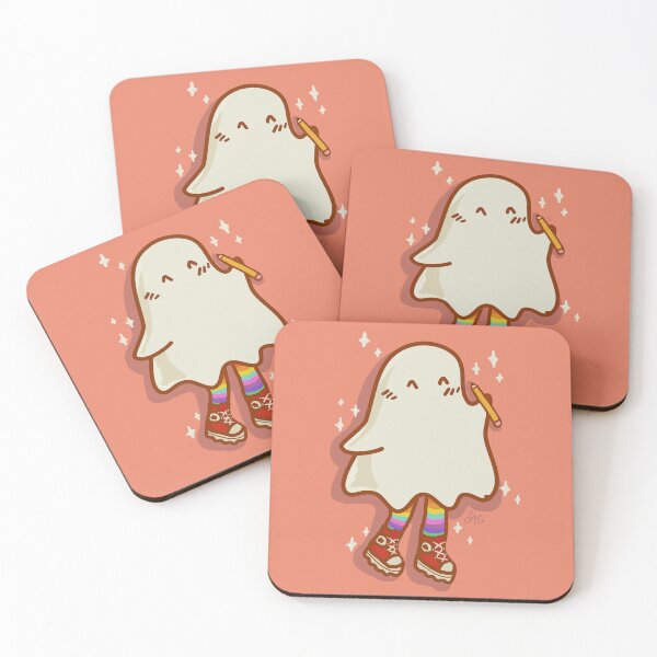 Item preview, Ghost artist with pencil (pink version) designed and sold by JellyGhost_Art.