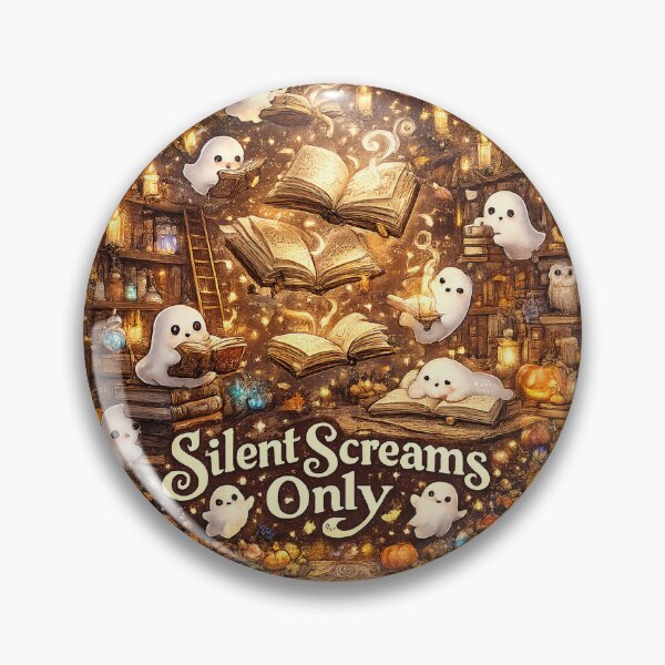 Item preview, Silent Screams Only – Cozy Haunted Library Ghost Sticker designed and sold by RDcollections.