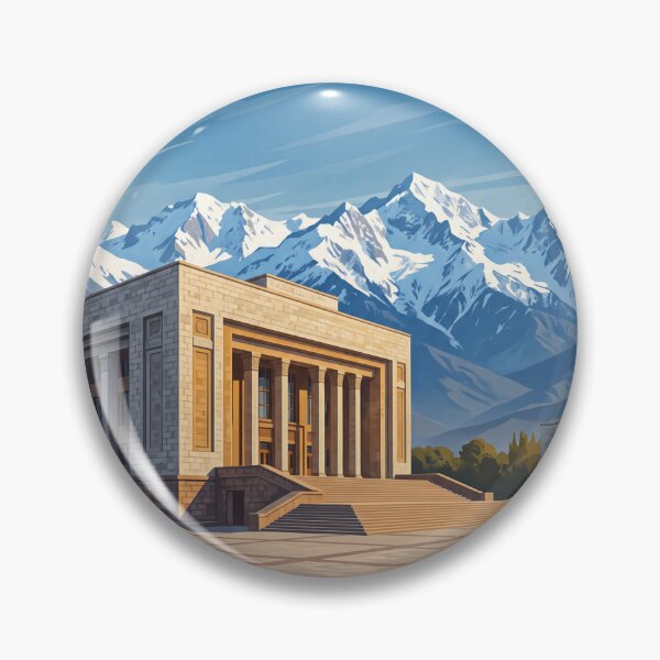 Item preview, Bishkek Kyrgyzstan Vintage Travel Art – Ala-Too Square & Tian Shan Mountains designed and sold by Bomax121.