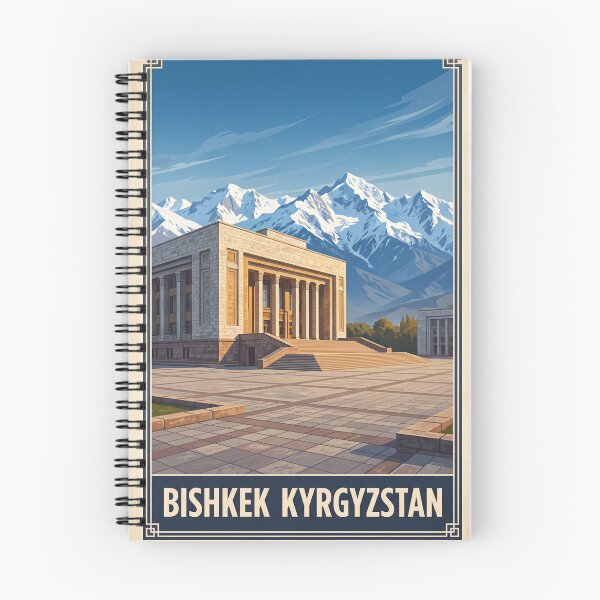 Item preview, Bishkek Kyrgyzstan Vintage Travel Art – Ala-Too Square & Tian Shan Mountains designed and sold by Bomax121.
