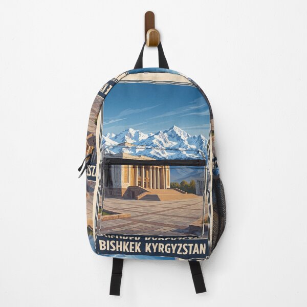 Item preview, Bishkek Kyrgyzstan Vintage Travel Art – Ala-Too Square & Tian Shan Mountains designed and sold by Bomax121.
