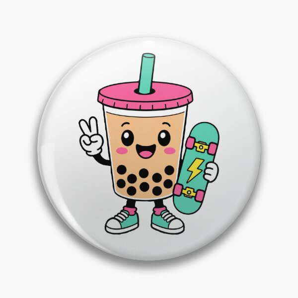 Item preview, Cute Skater Boba Milk Tea Pop Art designed and sold by Myra365Art.