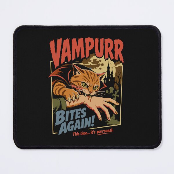 Item preview, Tabby Cat Vampire Funny Vampurr Bites Again Halloween Horror Movie Art Inspired designed and sold by alenaz.