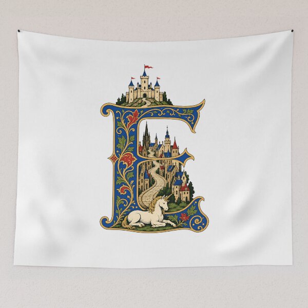 Item preview, Edinburgh Enchanted E – Castle and Unicorn Heraldry designed and sold by Fenay Designs.